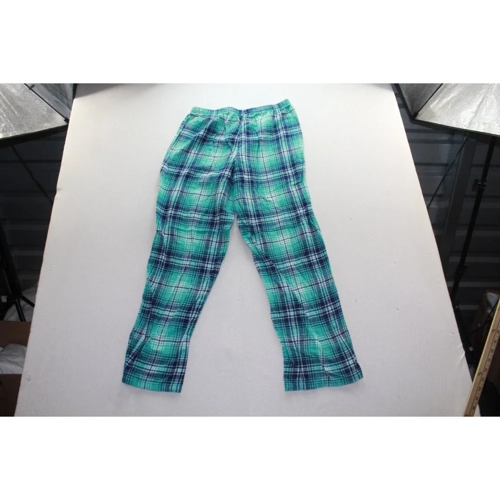 Unbranded Pajama Pants Mens 40 Teal Navy Excellent Plaid Lounge Sleepwear